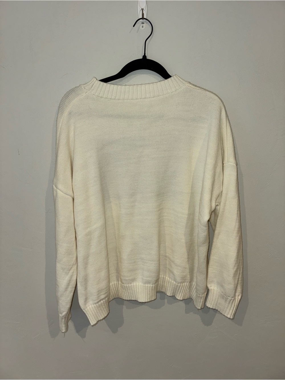 Women’s Cream Knit Sweater with American Flag - Picture 2 of 2